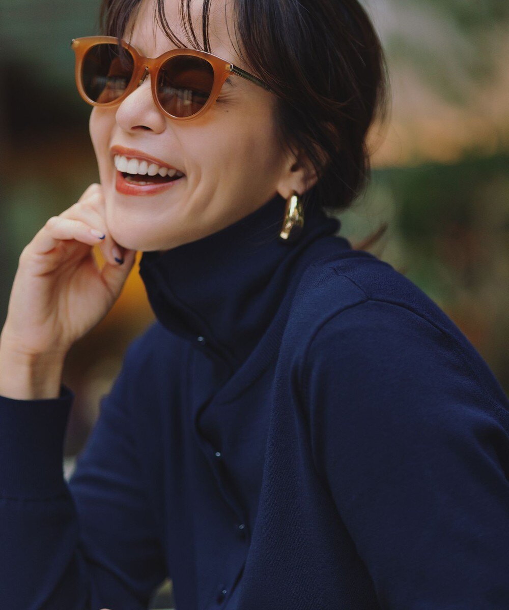 【オンワード】 組曲 L（大きいサイズ）>トップス 【前後着用可 / 加藤ローサさん着用】スムースストレッチタートル ニット ネイビー 5 レディース