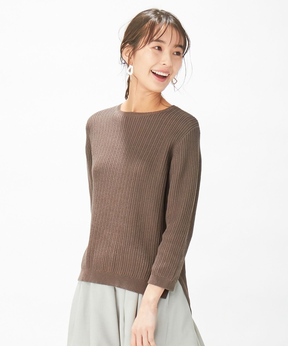 【オンワード】 J.PRESS LADIES>トップス 【洗える】コットン地柄 ニット ベージュ M レディース 【送料無料】