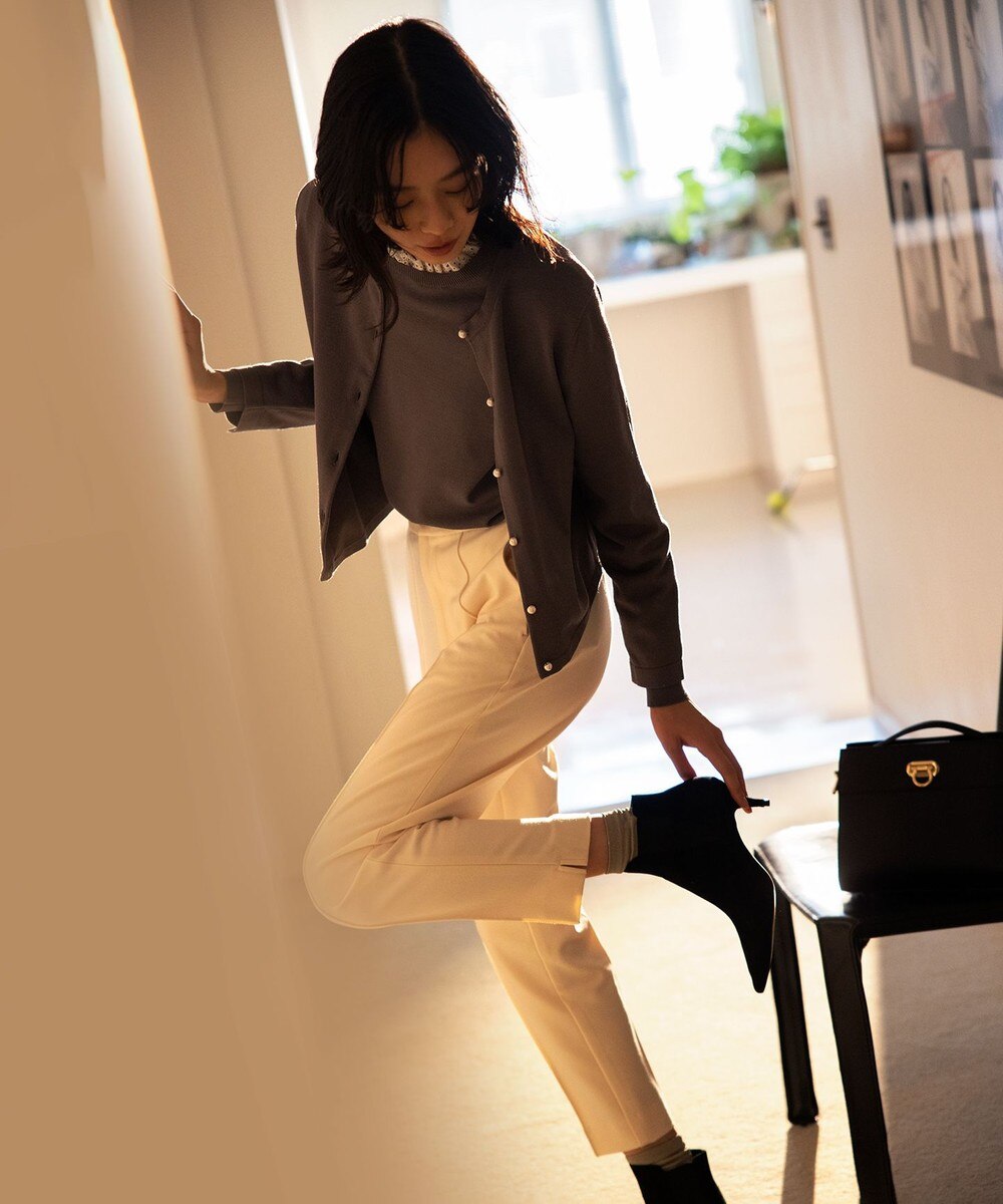 【オンワード】 組曲>パンツ 【洗える】2WAYウォームストレッチテーパード パンツ アイボリー 2 レディース 【オンワード】 組曲>パンツ 【洗える】2WAYウォームストレッチテーパード パンツ アイボリー 2 レディース