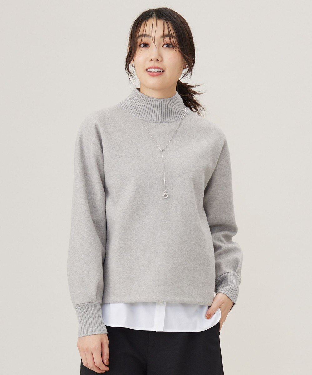 【オンワード】 J.PRESS LADIES>トップス 【WEB限定カラーあり】ニードルパンチ カットソー ライトグレー M レディース