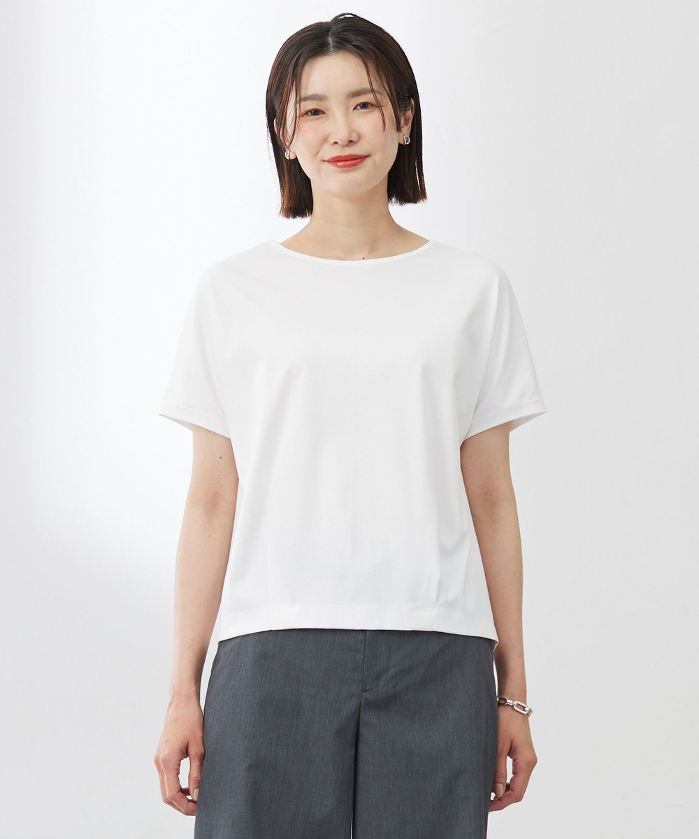 【オンワード】 J.PRESS LADIES L(大きいサイズ)>トップス 【WEB限定カラーあり・洗える】コットンスムース フレンチスリーブ カットソー ホワイト T15 レディース 【オンワード】 J.PRESS LADIES L(大きいサイズ)>トップス 【WEB限定カラーあり・洗える】コットンスムース フレンチスリーブ カットソー ホワイト T15 レディース