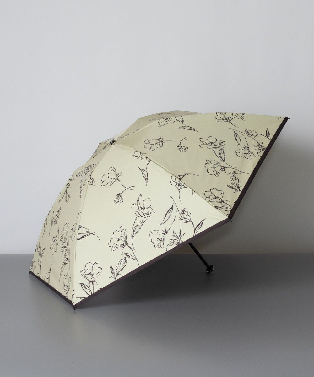 ＜オンワード＞AURORA>ファッション雑貨 Blao（ブラオ）ボタニカル柄 晴雨兼用傘（折り畳みミニ傘）日傘 クリームｘブラック FREE レディース 【送料無料】画像