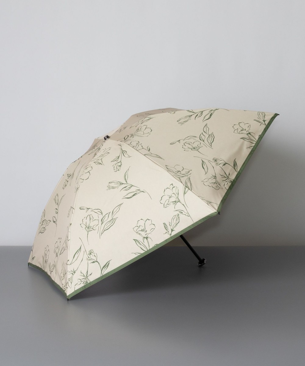 ＜オンワード＞AURORA>ファッション雑貨 Blao（ブラオ）ボタニカル柄 晴雨兼用傘（折り畳みミニ傘）日傘 ベージュｘカーキ FREE レディース 【送料無料】