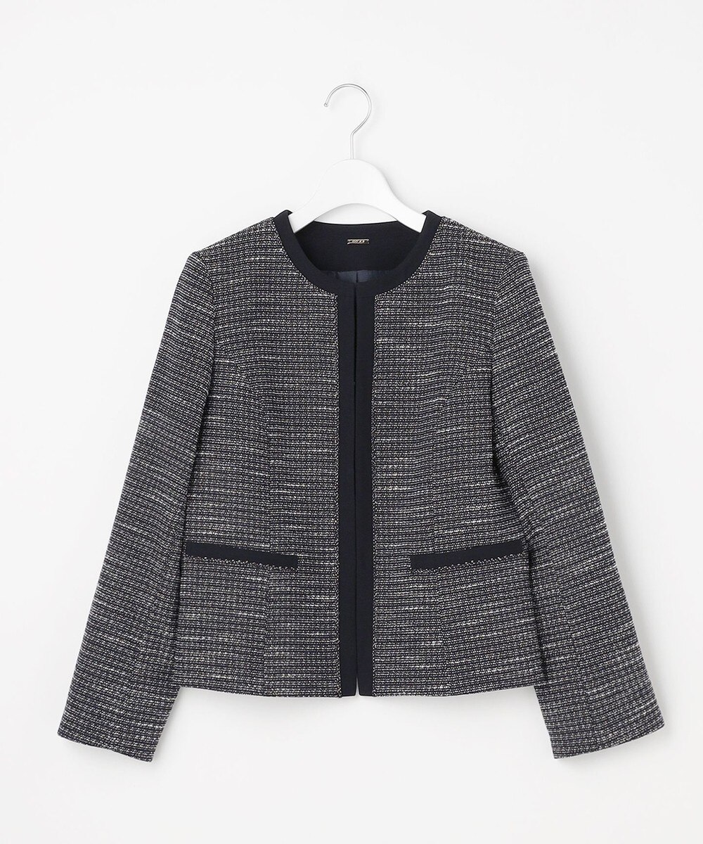 【オンワード】 ANY SIS S>ジャケット/アウター リップルボーダーストレッチ ジャケット ネイビーシャンブレー XS レディース