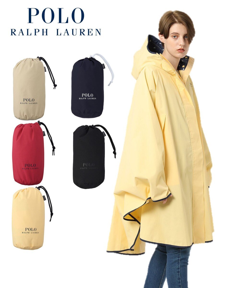 MOONBAT>ファッション雑貨 POLO RALPH LAURENRL パイピングレインポンチョ 無地 75デニール 収納袋付き イエロー 01 レディース 【送料無料】