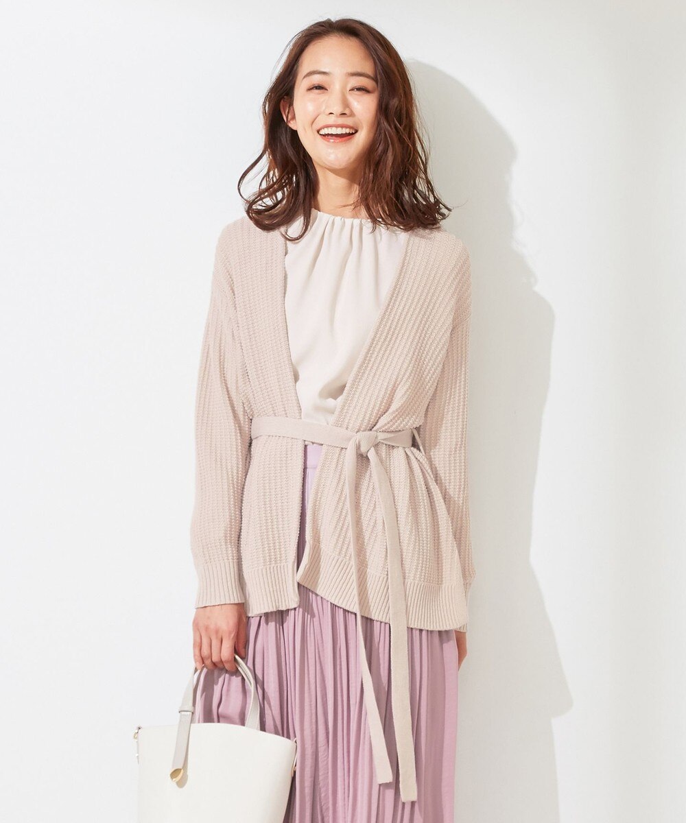 【オンワード】 any SiS S>トップス 【洗える】タックスプリング カーディガン アイボリーベージュ 0 レディース 【送料無料】