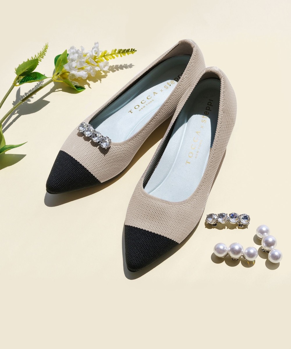 【オンワード】 TOCCA>シューズ 【軽量・撥水・お洗濯可・選べるシュークリップ】steppi×TOCCA BICOLOR POINTED PUMPS パンプス ベージュ×ビジュー 5 レディース 【オンワード】 TOCCA>シューズ 【軽量・撥水・お洗濯可・選べるシュークリップ】steppi×TOCCA BICOLOR POINTED PUMPS パンプス ベージュ×ビジュー 5 レディース