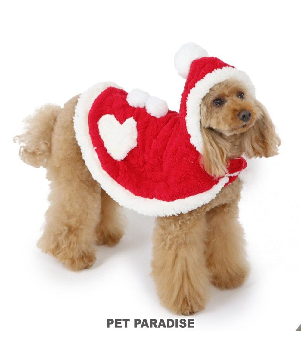 PET PARADISE>ペットグッズ 犬 服 秋冬 クリスマス ポンチョ 【小型犬】 サンタ 赤 ＳＳ