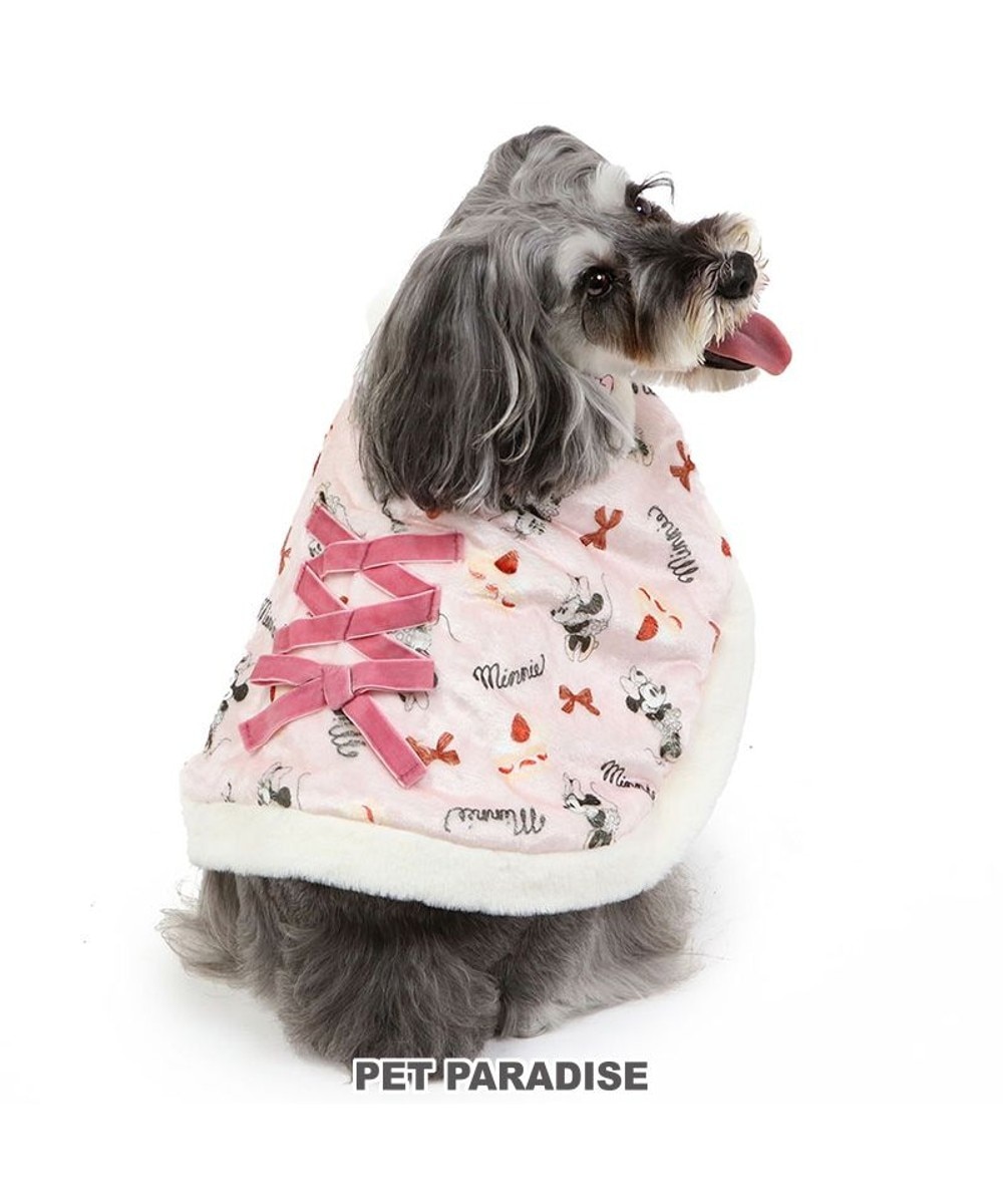PET PARADISE>ペットグッズ ディズニー ミニー ポンチョ 《ケーキ柄》 小型犬 ピンク ３Ｓ