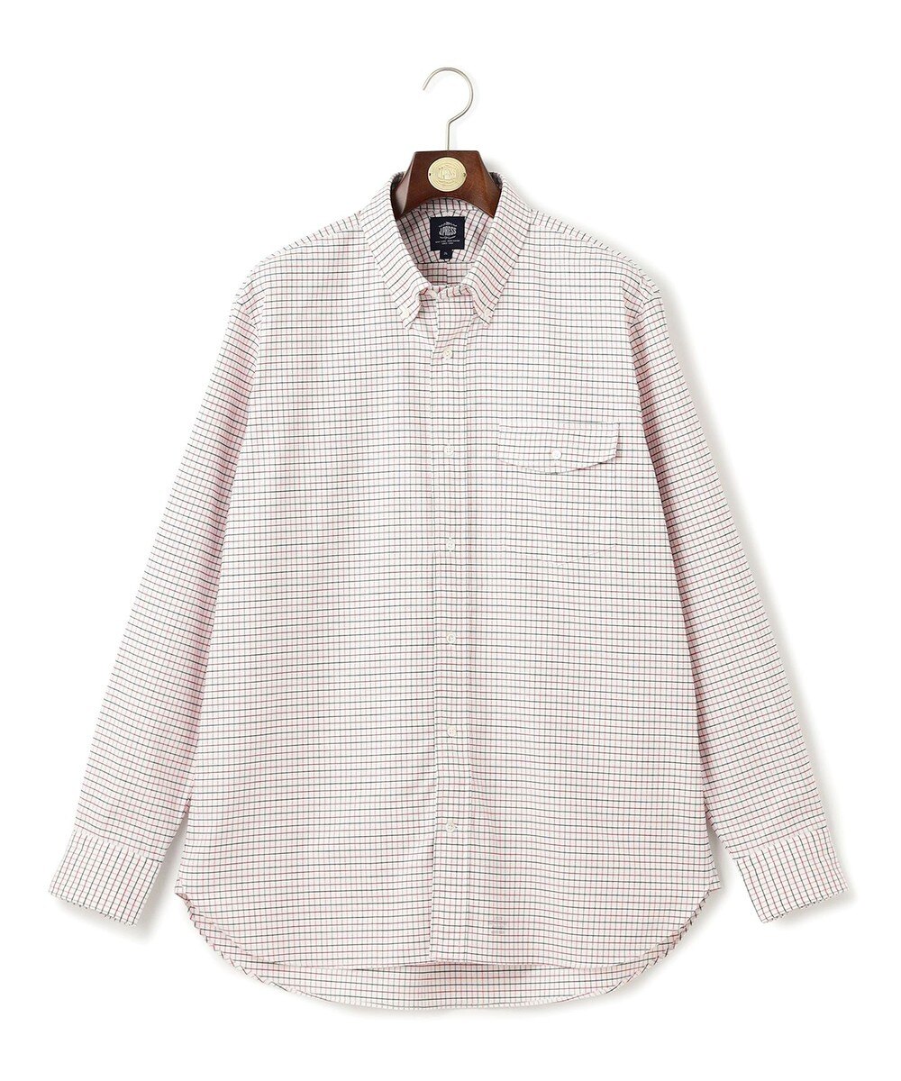 【オンワード】 J.PRESS MEN>トップス 【KING SIZE】【定番 / 不変の品格】タッターソール シャツ / ボタンダウン レッド 2L メンズ