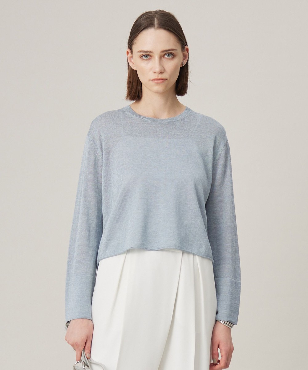 【オンワード】 ICB>トップス 【洗える】 リネンレーヨンハイゲージ クロップドプルオーバー サックスグレー S レディース 【オンワード】 ICB>トップス 【洗える】 リネンレーヨンハイゲージ クロップドプルオーバー サックスグレー S レディース