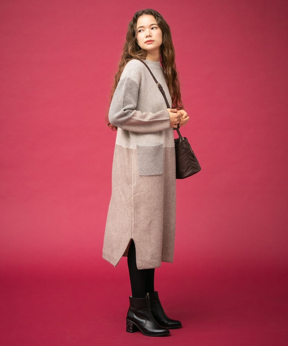 【オンワード】 Paul Smith>ワンピース 【洗える】ウールカシミヤカラーブロック ニットワンピース ベージュ M レディース 【送料無料】