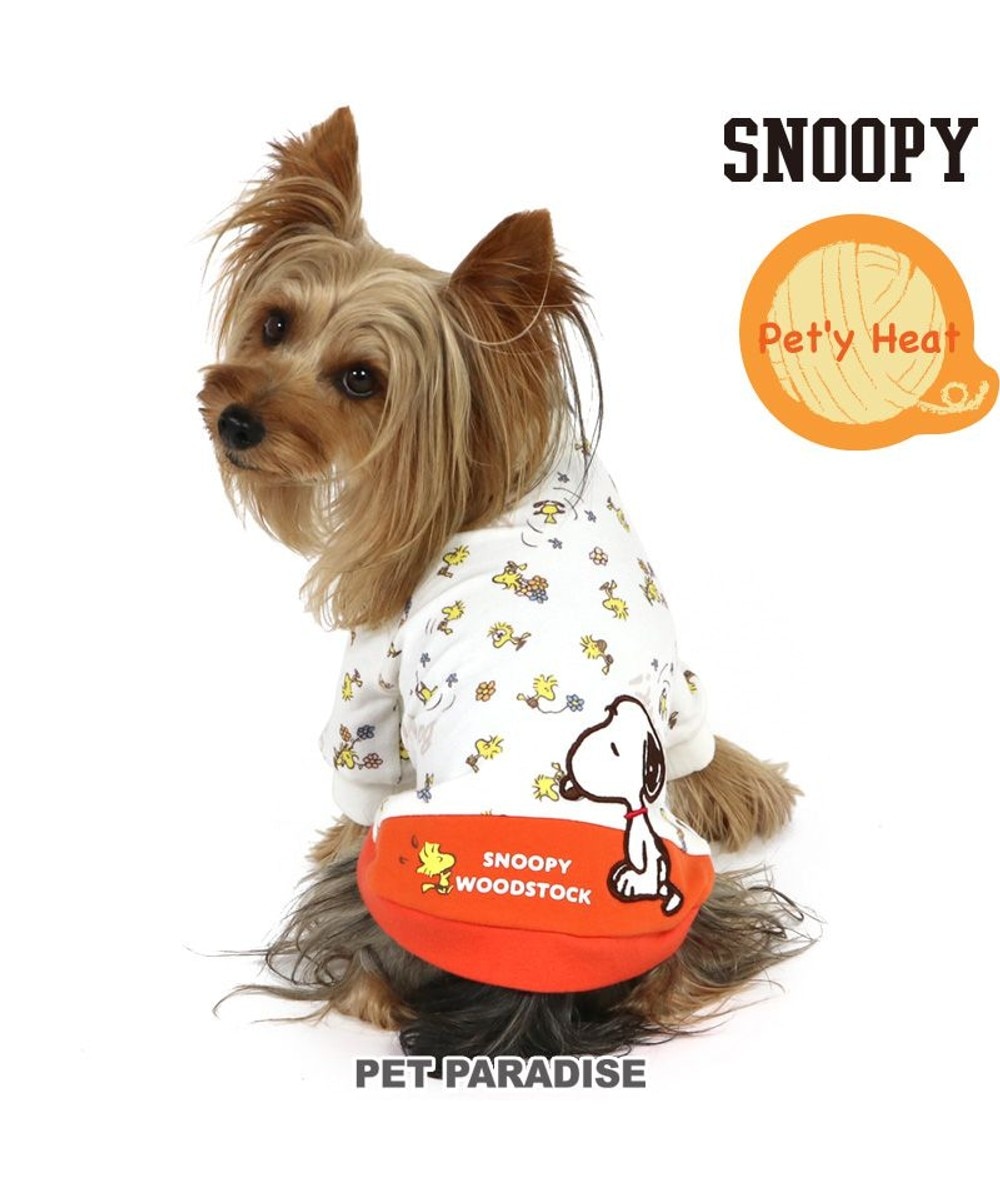 PET PARADISE>ペットグッズ スヌーピー ペティヒート Tシャツ 長袖《ウッドストック》 小型犬 赤 ＳＳ