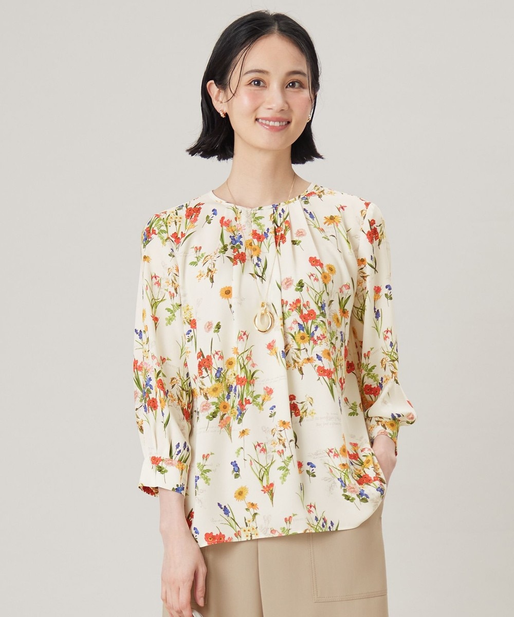 【オンワード】 自由区 L(大きいサイズ)>トップス 【洗える】フラワーガーデンプリント ブラウス マルチ 44 レディース 【オンワード】 自由区 L(大きいサイズ)>トップス 【洗える】フラワーガーデンプリント ブラウス マルチ 44 レディース
