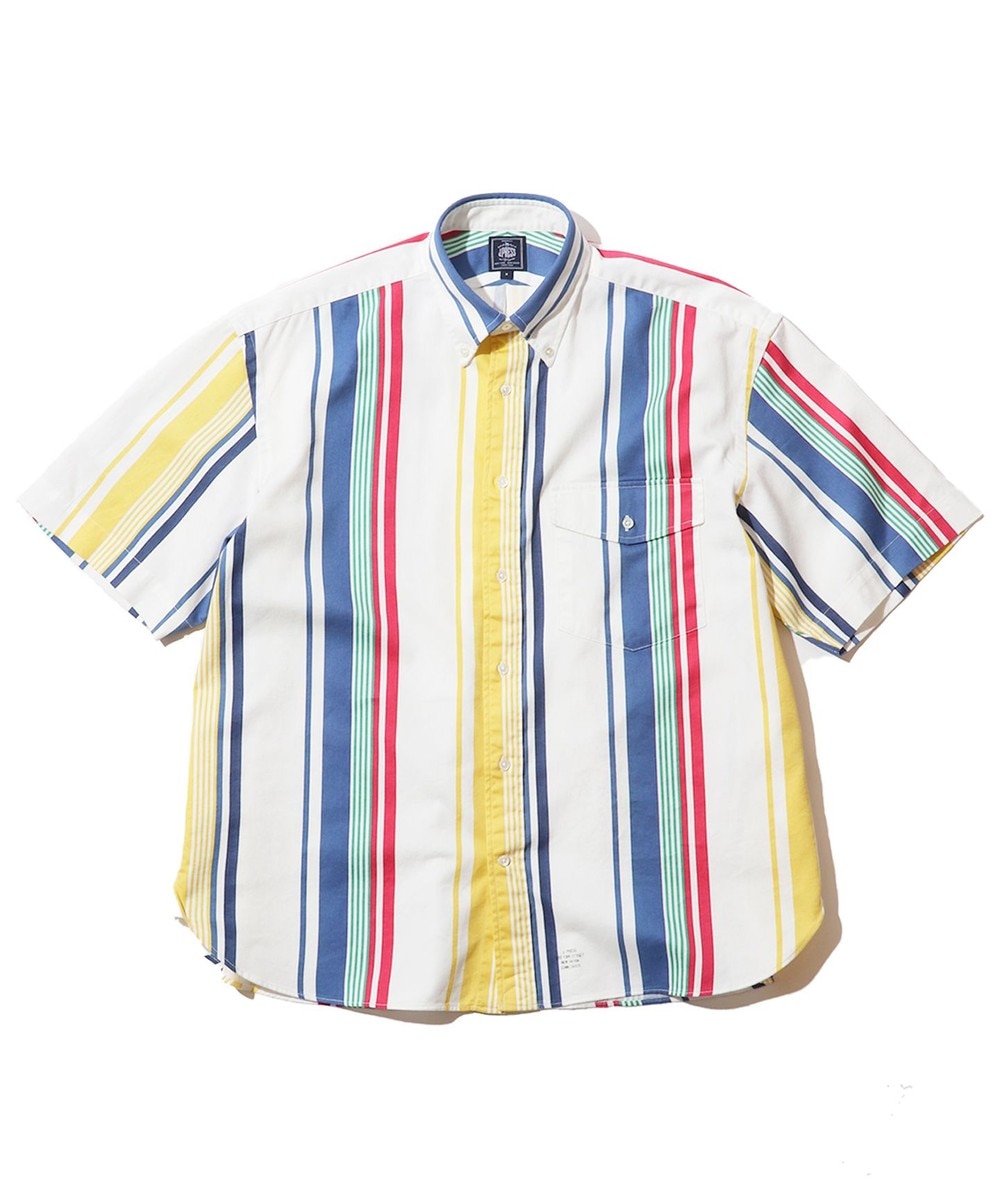 【オンワード】 J.PRESS MEN>トップス 【J.PRESS ORIGINALS】OXFORD PRINT STRIPE B.D. SHIRT BAGGY FIT ホワイト L メンズ 【送料無料】