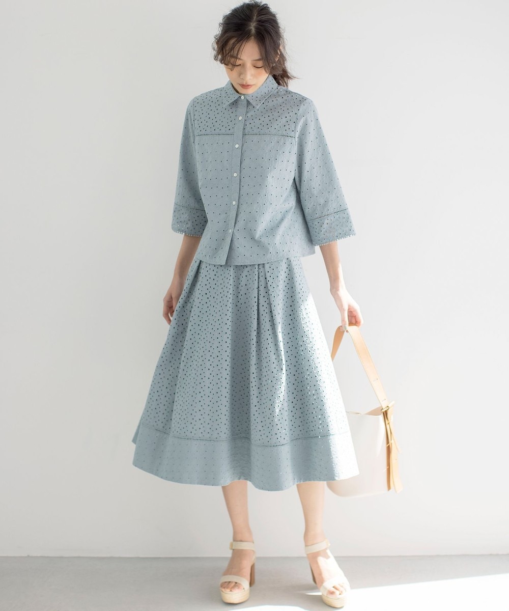 【オンワード】 組曲>スカート エンブロイダリーレース スカート スモーキーミント 1 レディース 【オンワード】 組曲>スカート エンブロイダリーレース スカート スモーキーミント 1 レディース