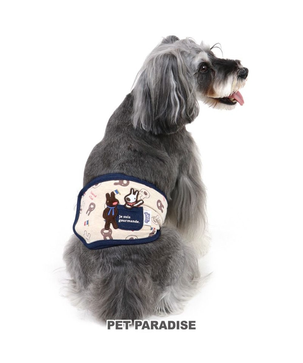 PET PARADISE>ペットグッズ 犬 服 マナーベルト リサとガスパール 【小型犬 】 フェイス柄 ベージュ ４Ｓ