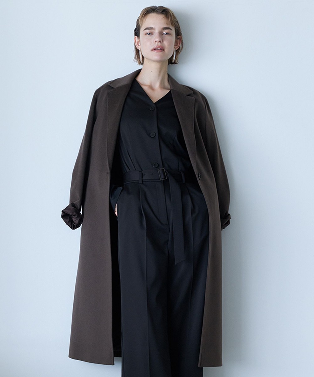 【オンワード】 ICB L（大きいサイズ）>ジャケット/アウター ピュアカシミヤ チェスターコート チャコール 42 レディース