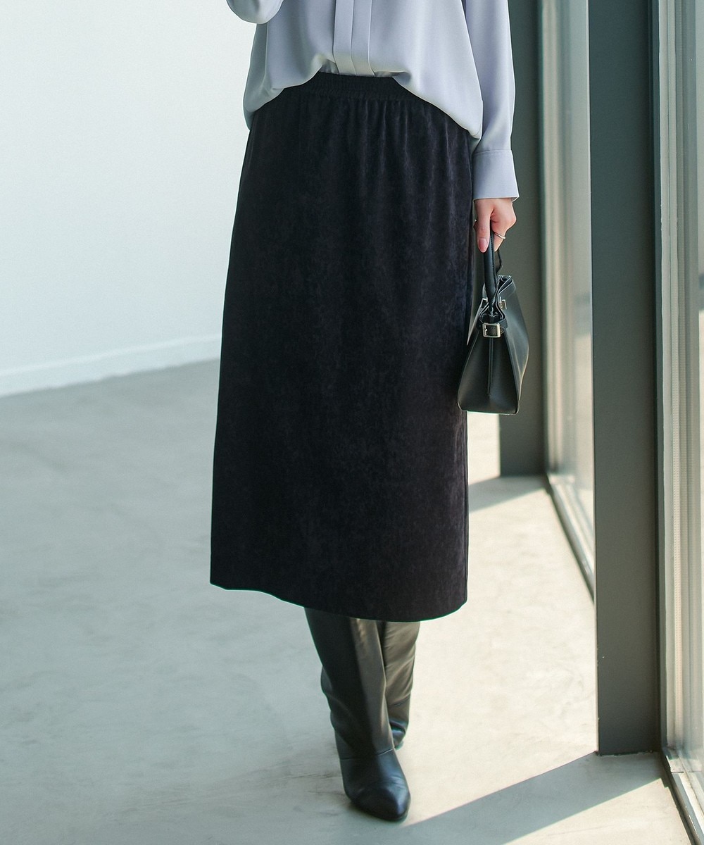 【オンワード】 ICB>スカート 【洗える】ストレッチスエード ナロースカート ブラック XS レディース 【オンワード】 ICB>スカート 【洗える】ストレッチスエード ナロースカート ブラック XS レディース