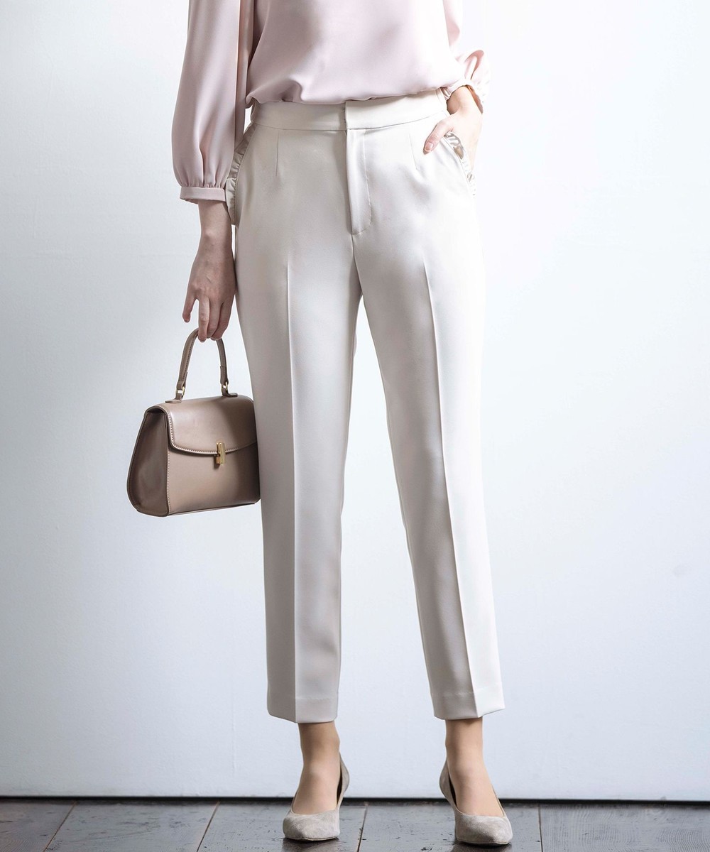 【オンワード】 組曲>パンツ 【KUMIKYOKU NAVY】コンフォータブルドレープフリル テーパードパンツ サンドベージュ 1 レディース 【オンワード】 組曲>パンツ 【KUMIKYOKU NAVY】コンフォータブルドレープフリル テーパードパンツ サンドベージュ 1 レディース