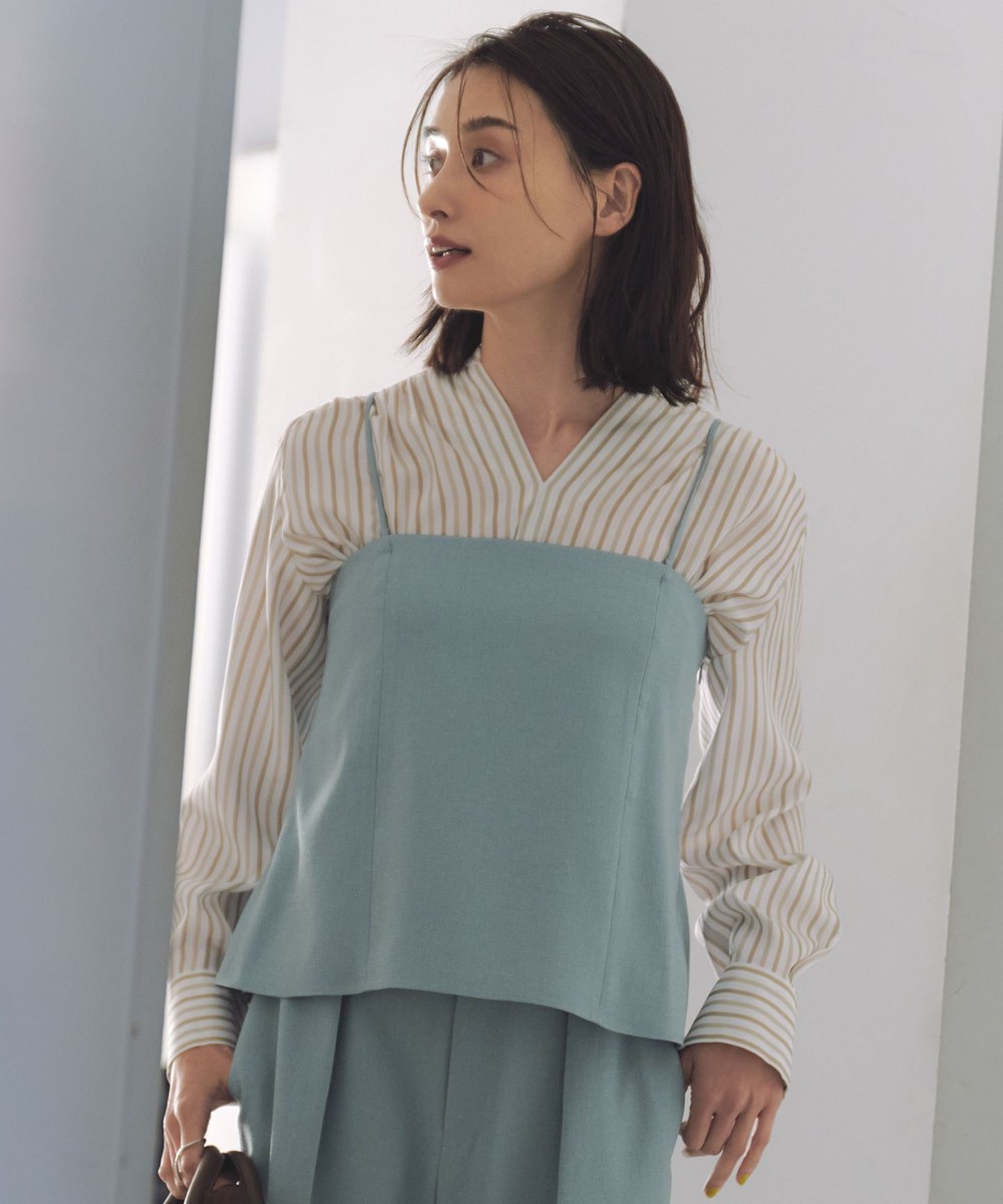 【オンワード】 自由区>トップス 【セットアップ対応・接触冷感・洗える】リネンライクシンセティックキャミ ビスチェ ライトブルー 38 レディース 【オンワード】 自由区>トップス 【セットアップ対応・接触冷感・洗える】リネンライクシンセティックキャミ ビスチェ ライトブルー 38 レディース