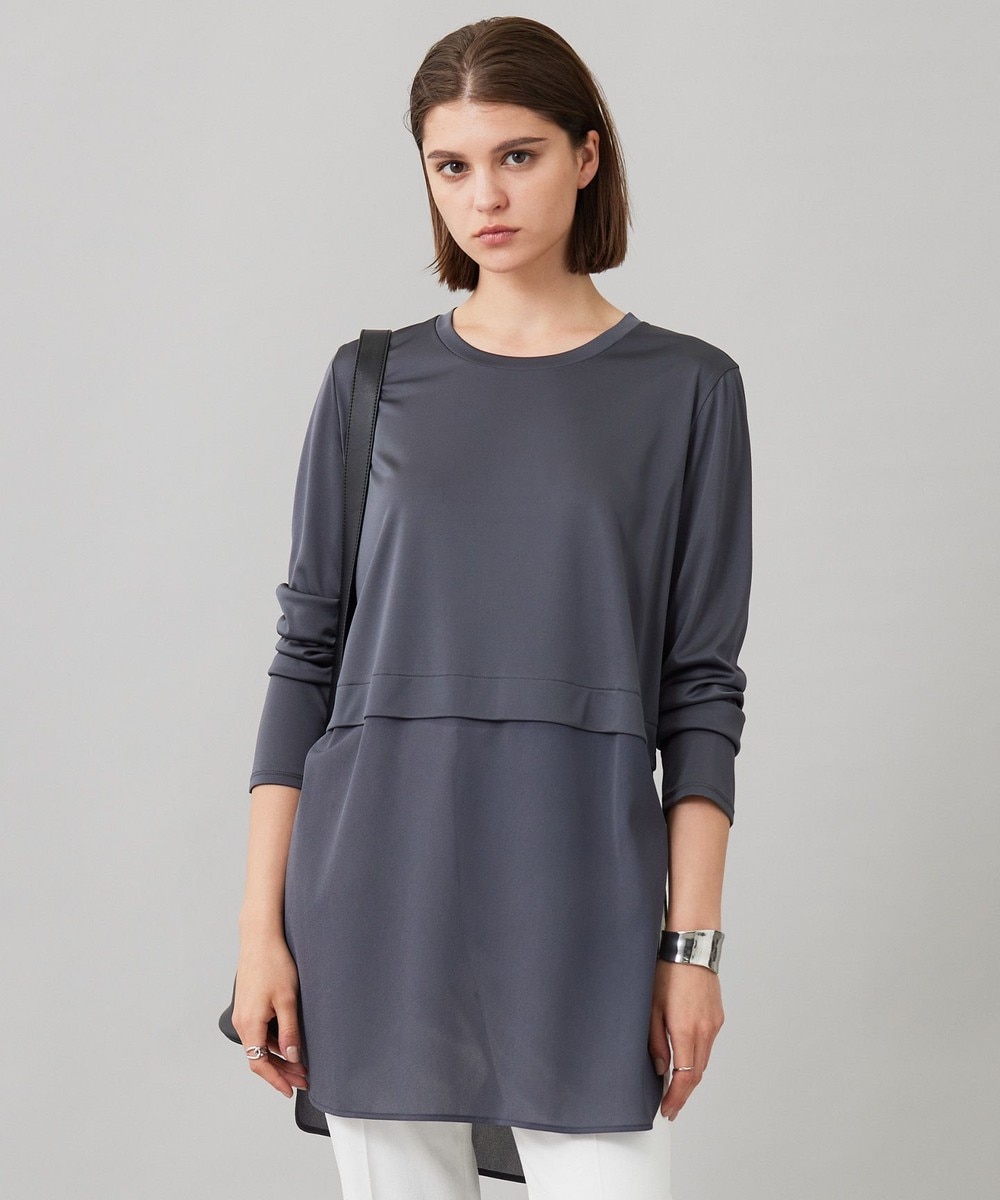 【オンワード】 ICB>トップス 【洗える】シアージャージーコンビ カットソー チャコール S レディース 【オンワード】 ICB>トップス 【洗える】シアージャージーコンビ カットソー チャコール S レディース