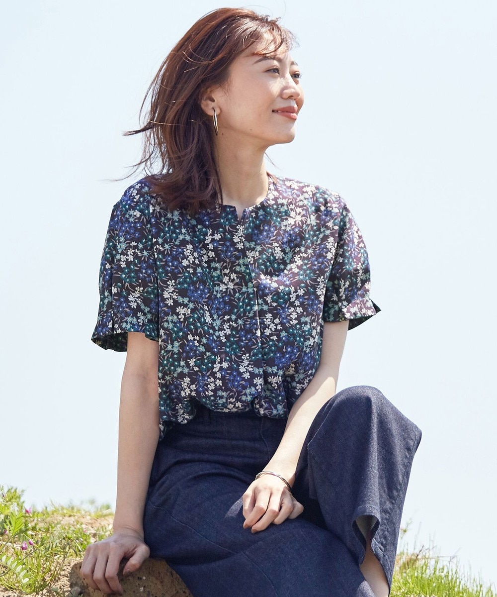 【オンワード】 J.PRESS LADIES>トップス 【洗える】Wild-Blossoms. Mamie ノーカラー ブラウス ベージュ 9 レディース 【送料無料】