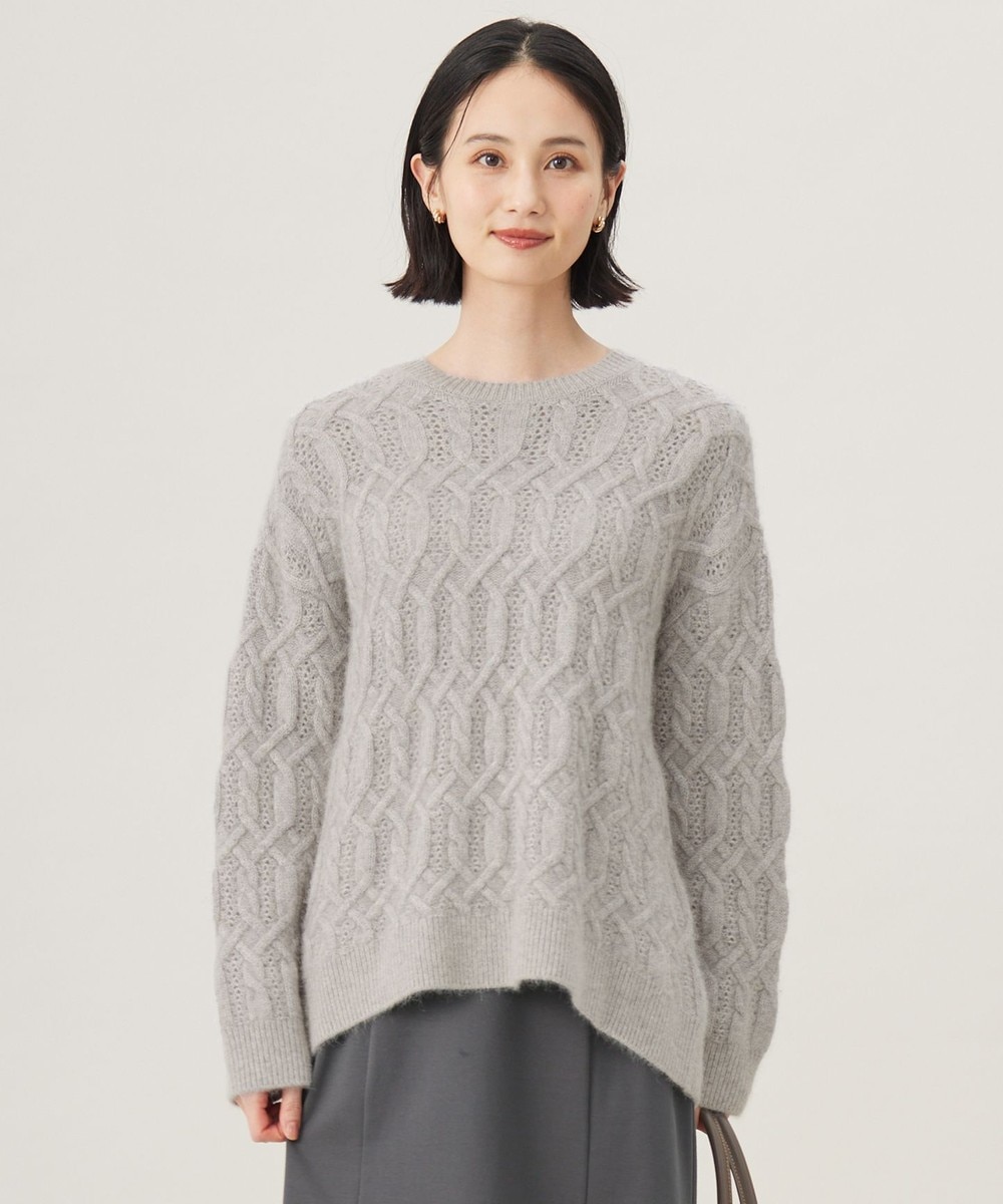 【オンワード】 自由区>トップス へアリーケーブル ニット グレー 38 レディース 【オンワード】 自由区>トップス へアリーケーブル ニット グレー 38 レディース