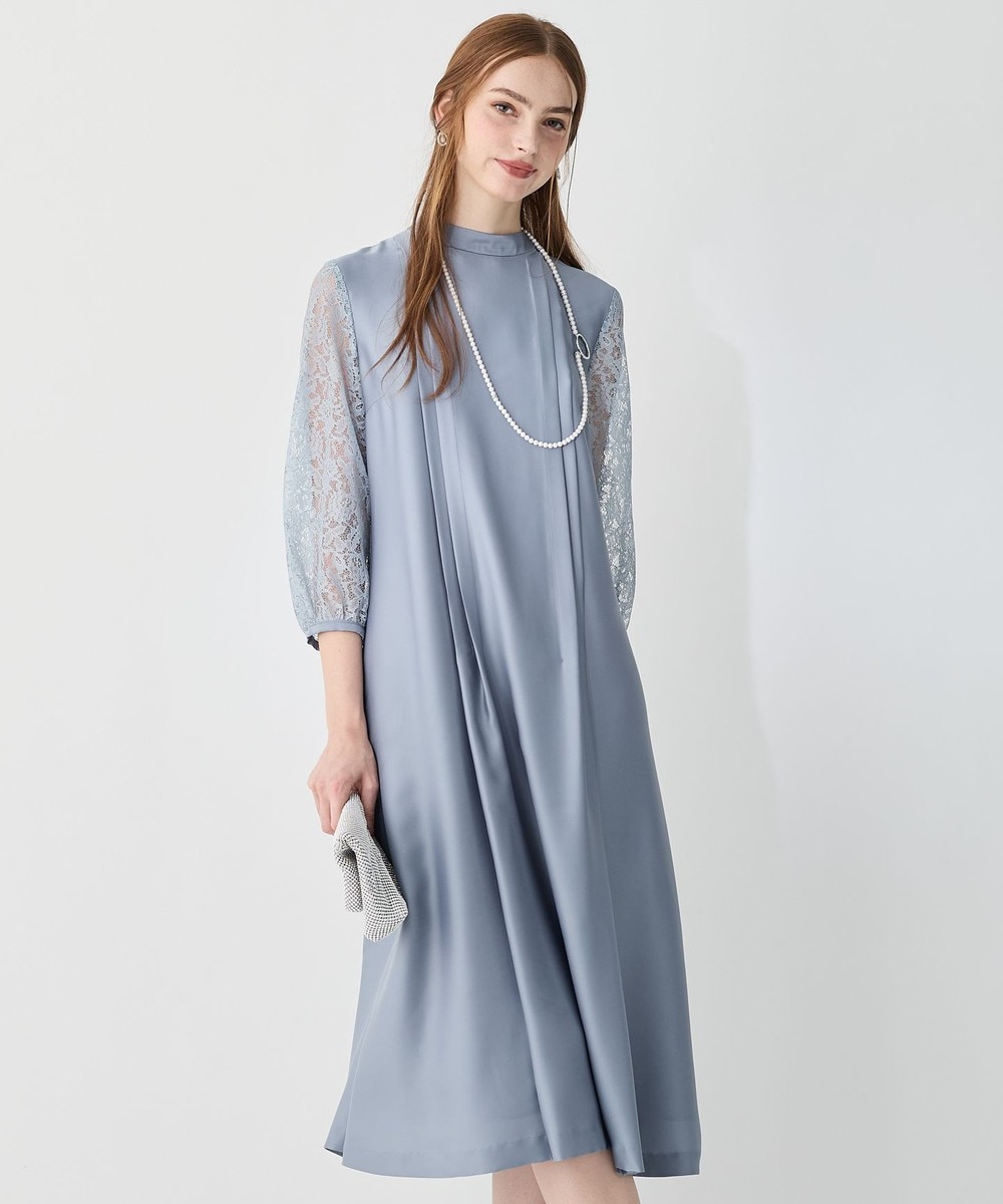 【オンワード】 23区>ワンピース 【APPLAUDIR】ノーブルサテン レースコンビドレス ダルブルー 38 レディース 【オンワード】 23区>ワンピース 【APPLAUDIR】ノーブルサテン レースコンビドレス ダルブルー 38 レディース