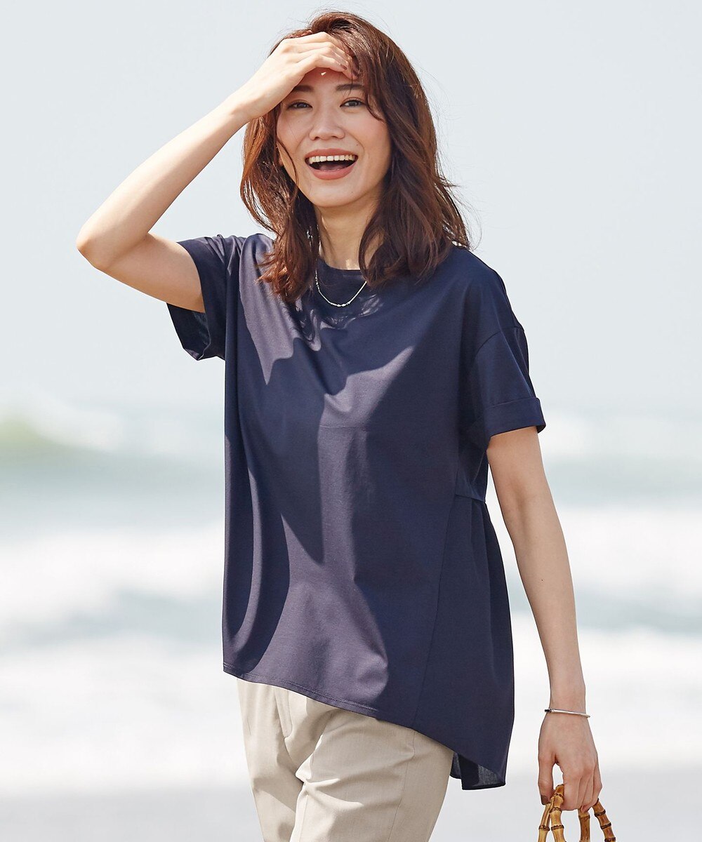 【オンワード】 J.PRESS LADIES>トップス プレーティングジャージー ペプラム カットソー アイボリー M レディース 【送料無料】