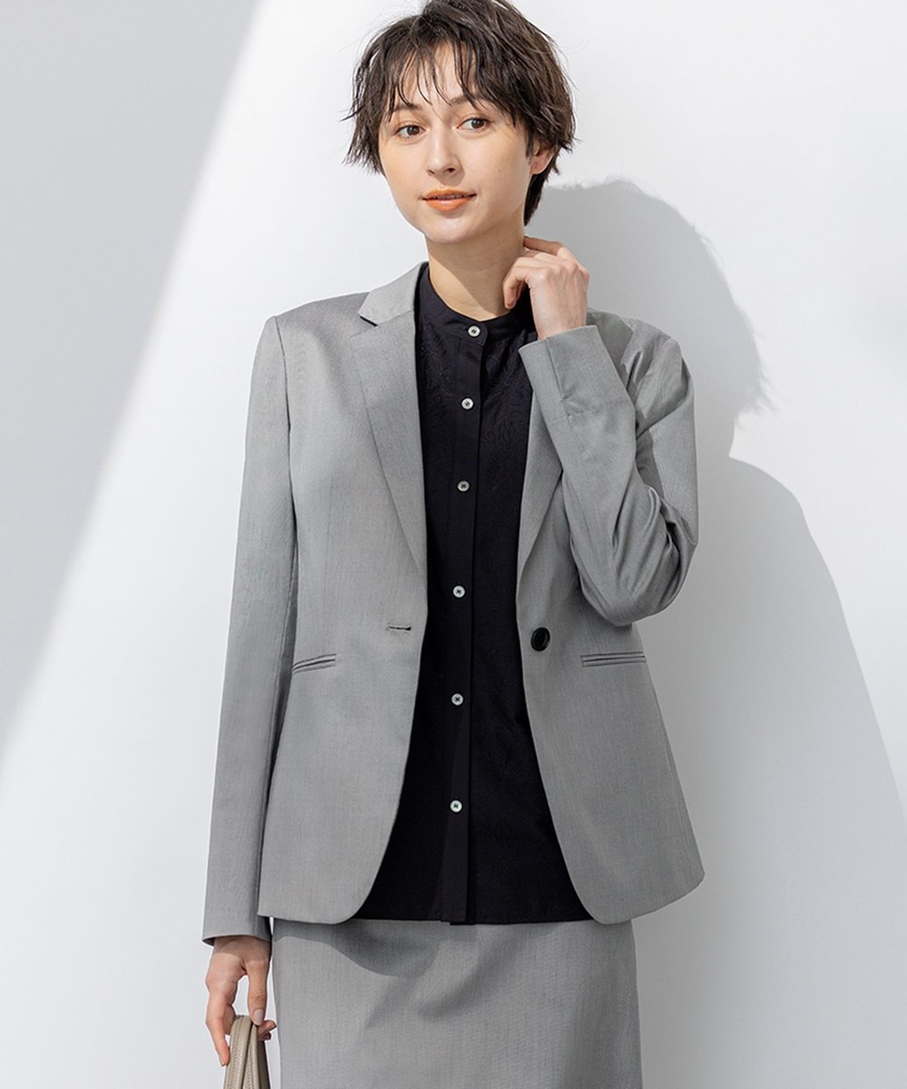 【オンワード】 23区>ジャケット/アウター 【セットアップ対応/洗える】ストレッチシャンブレー テーラードジャケット ライトグレー 38 レディース 【オンワード】 23区>ジャケット/アウター 【セットアップ対応/洗える】ストレッチシャンブレー テーラードジャケット ライトグレー 38 レディース