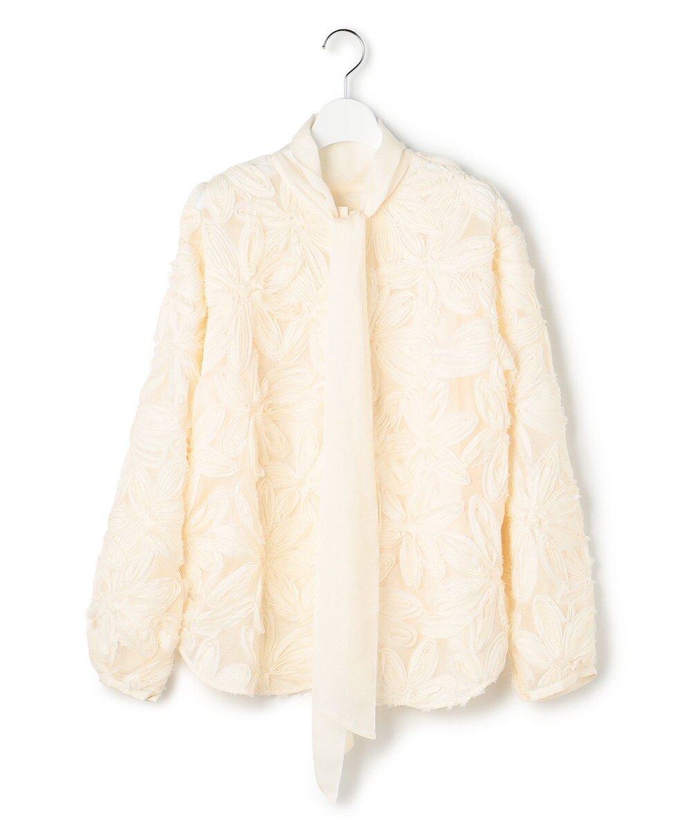 【オンワード】 23区>トップス 【GOLD LABEL/見上愛さん着用】テープエンブロイダリー ブラウス アイボリー 38 レディース