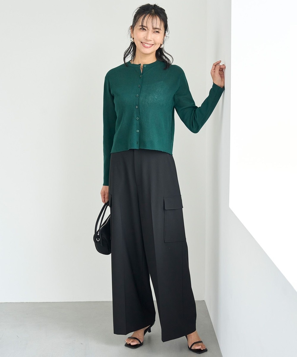 【オンワード】 UNFILO L(大きいサイズ)>パンツ 【洗える/ストレッチ】ウールライク カーゴワイドパンツ ブラック XL レディース 【オンワード】 UNFILO L(大きいサイズ)>パンツ 【洗える/ストレッチ】ウールライク カーゴワイドパンツ ブラック XL レディース