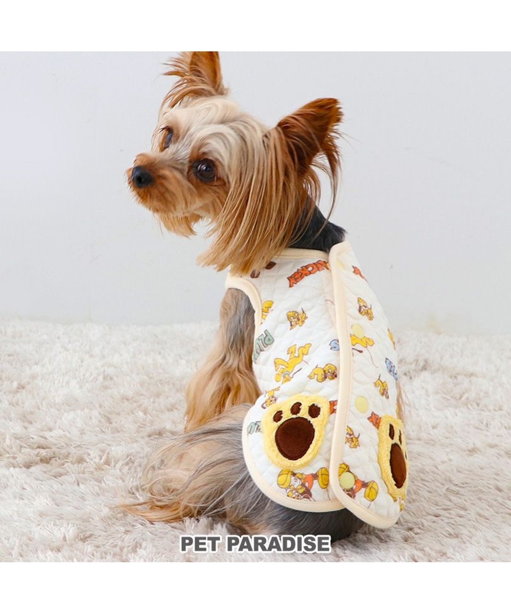 【オンワード】 PET PARADISE>ペットグッズ ディズニー ミッキー & プルート 背中開き キルトベスト 小型犬 ベージュ ３Ｓ