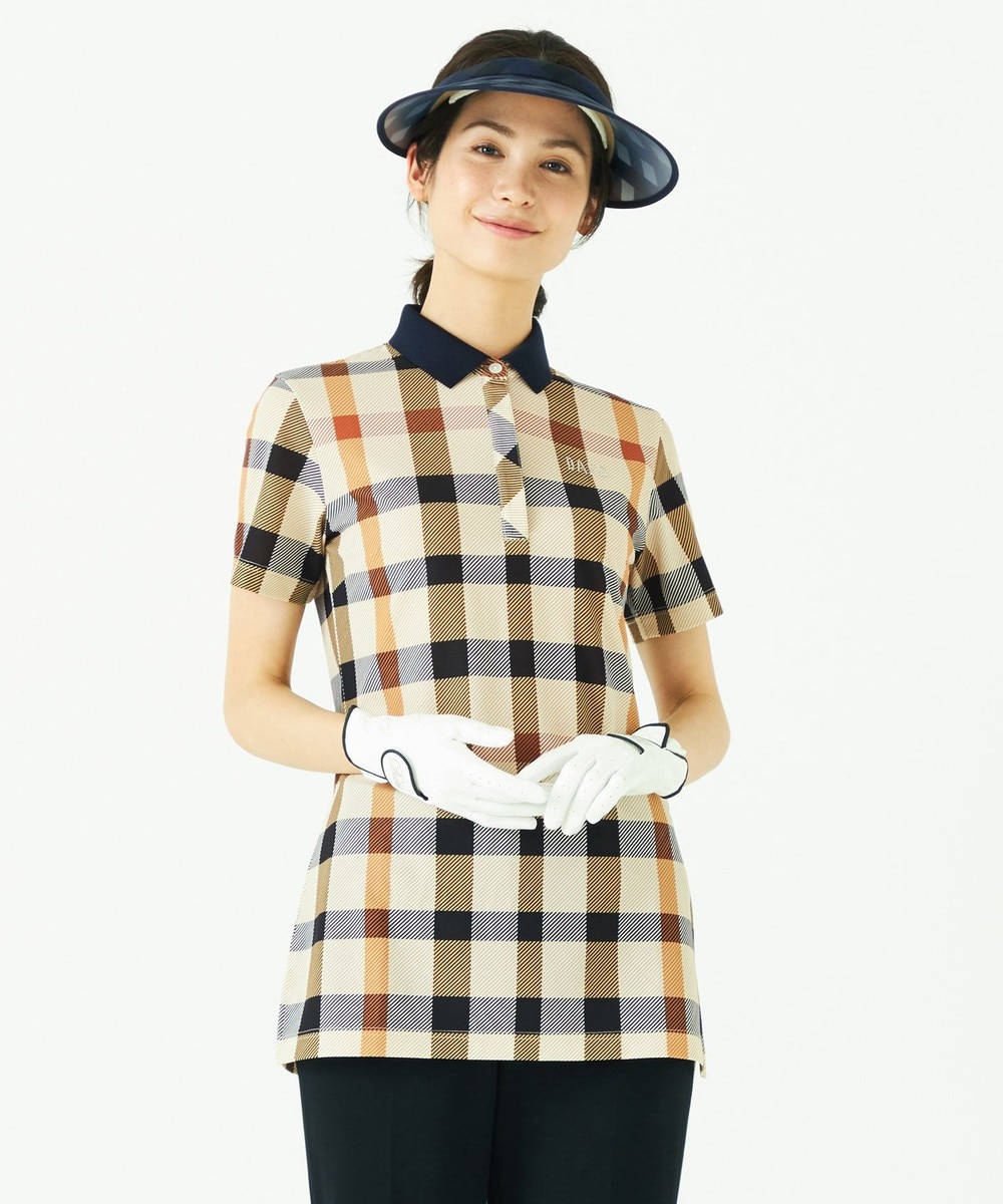 【オンワード】 DAKS GOLF>トップス 【WOMEN】ソアリオンBIGハウスチェック ポロシャツ ターコイズブルー M レディース 【送料無料】