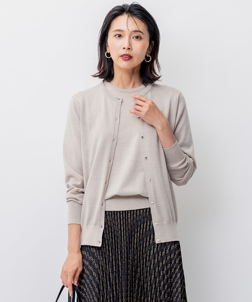 【オンワード】 23区 L(大きいサイズ)>トップス 【洗える/アンサンブル対応】サステナブルウール カーディガン ベージュ 46 レディース 【オンワード】 23区 L(大きいサイズ)>トップス 【洗える/アンサンブル対応】サステナブルウール カーディガン ベージュ 46 レディース