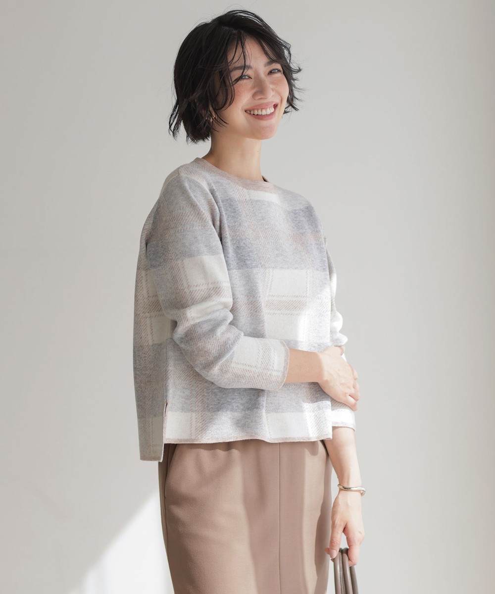 【オンワード】 J.PRESS LADIES>トップス Wooly Stretch Plaid ニット グレーチェック M レディース 【オンワード】 J.PRESS LADIES>トップス Wooly Stretch Plaid ニット グレーチェック M レディース