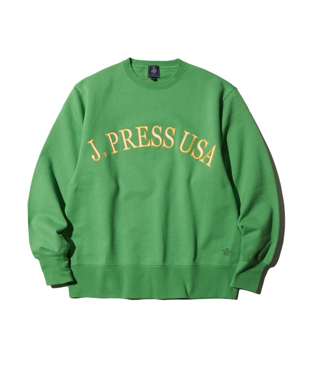 【オンワード】 J.PRESS MEN>トップス 【J.PRESS ORIGINALS】FABRIC LOGO SWEATSHIRT グリーン L メンズ