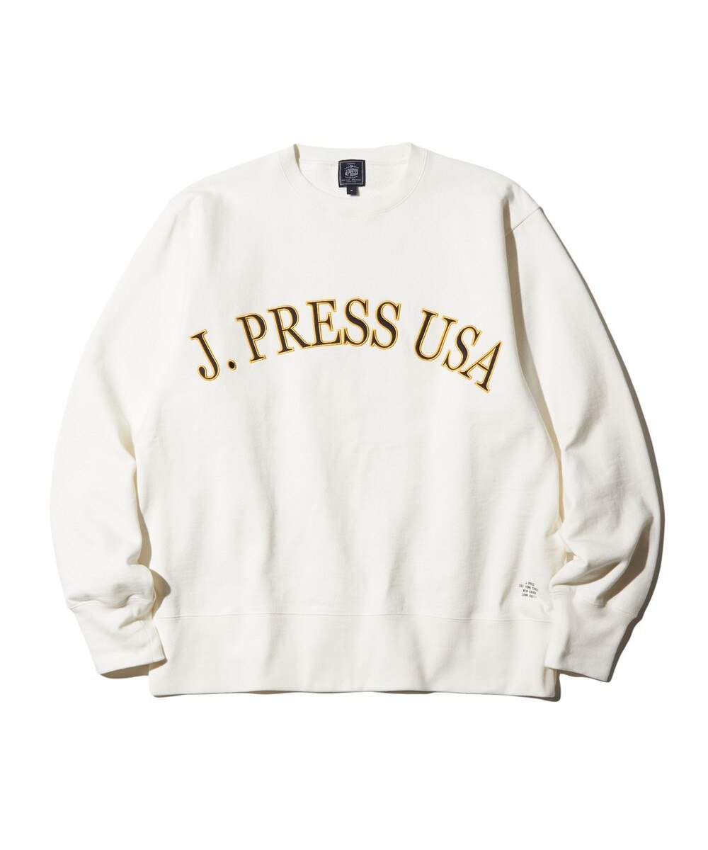 【オンワード】 J.PRESS MEN>トップス 【J.PRESS ORIGINALS】FABRIC LOGO SWEATSHIRT アイボリー M メンズ