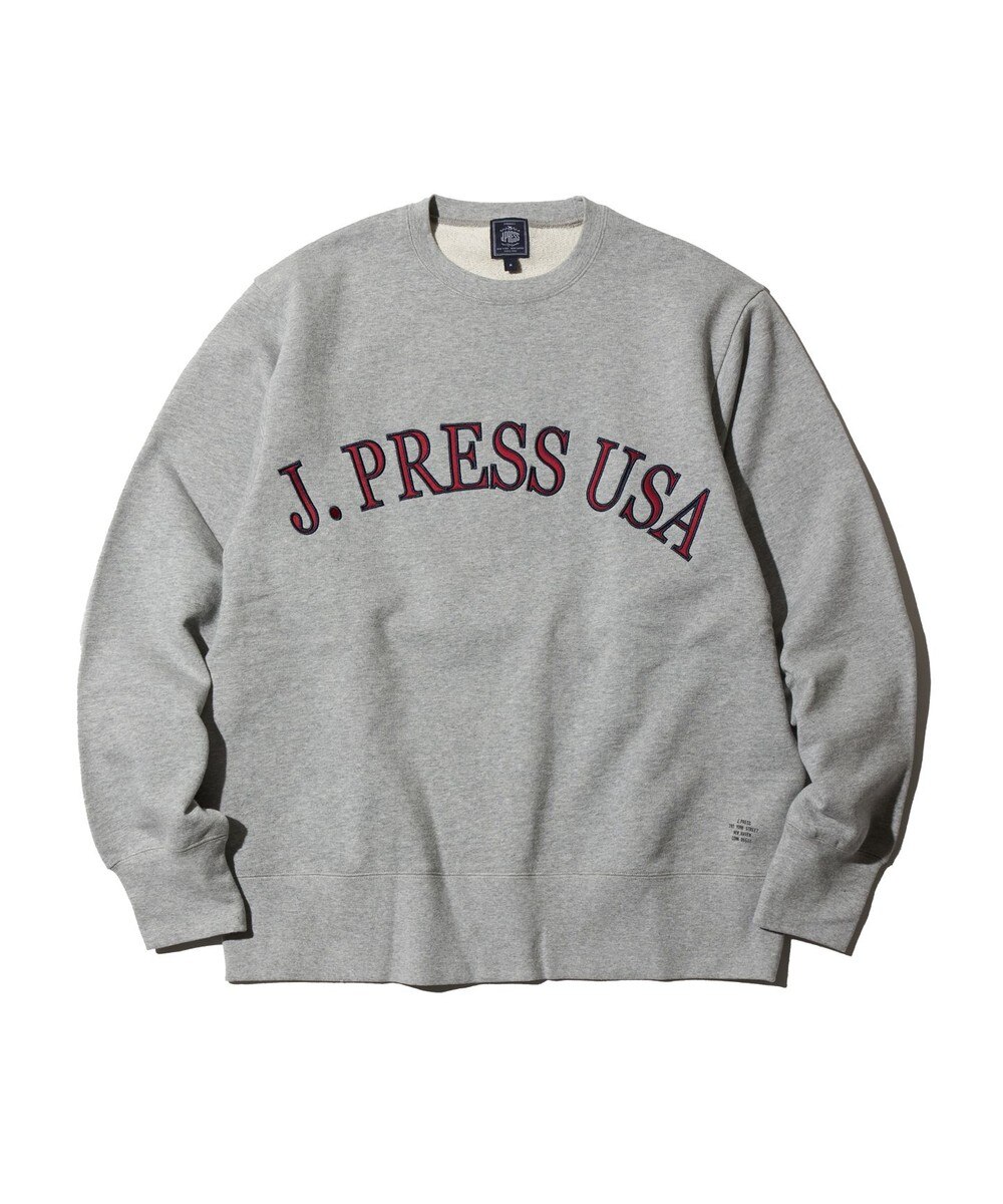 【オンワード】 J.PRESS MEN>トップス 【J.PRESS ORIGINALS】FABRIC LOGO SWEATSHIRT ライトグレー L メンズ