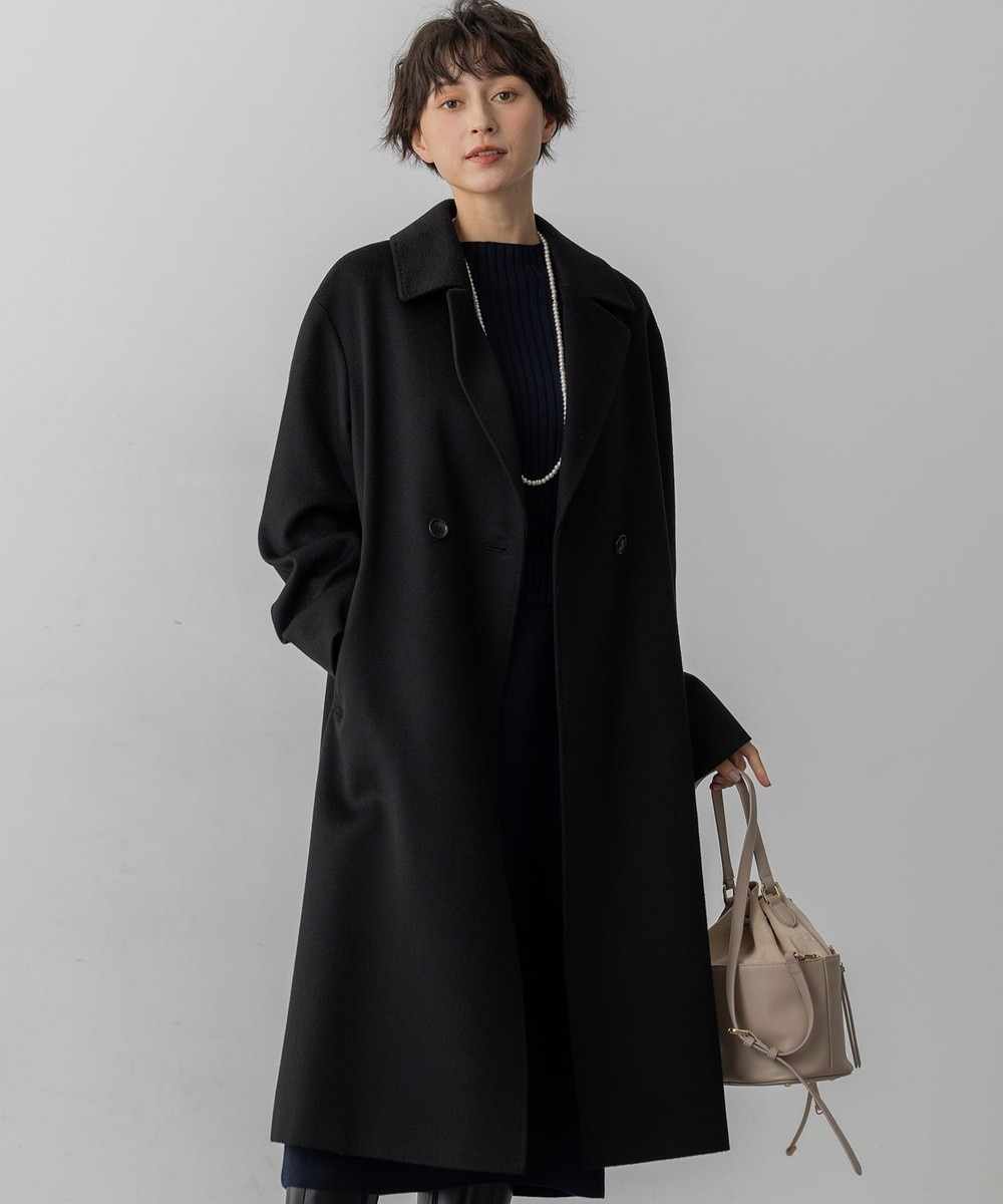 【オンワード】 23区>ジャケット/アウター COLOMBOカシミヤビーバー ダブルフロント チェスターコート ブラック 38 レディース 【オンワード】 23区>ジャケット/アウター COLOMBOカシミヤビーバー ダブルフロント チェスターコート ブラック 38 レディース