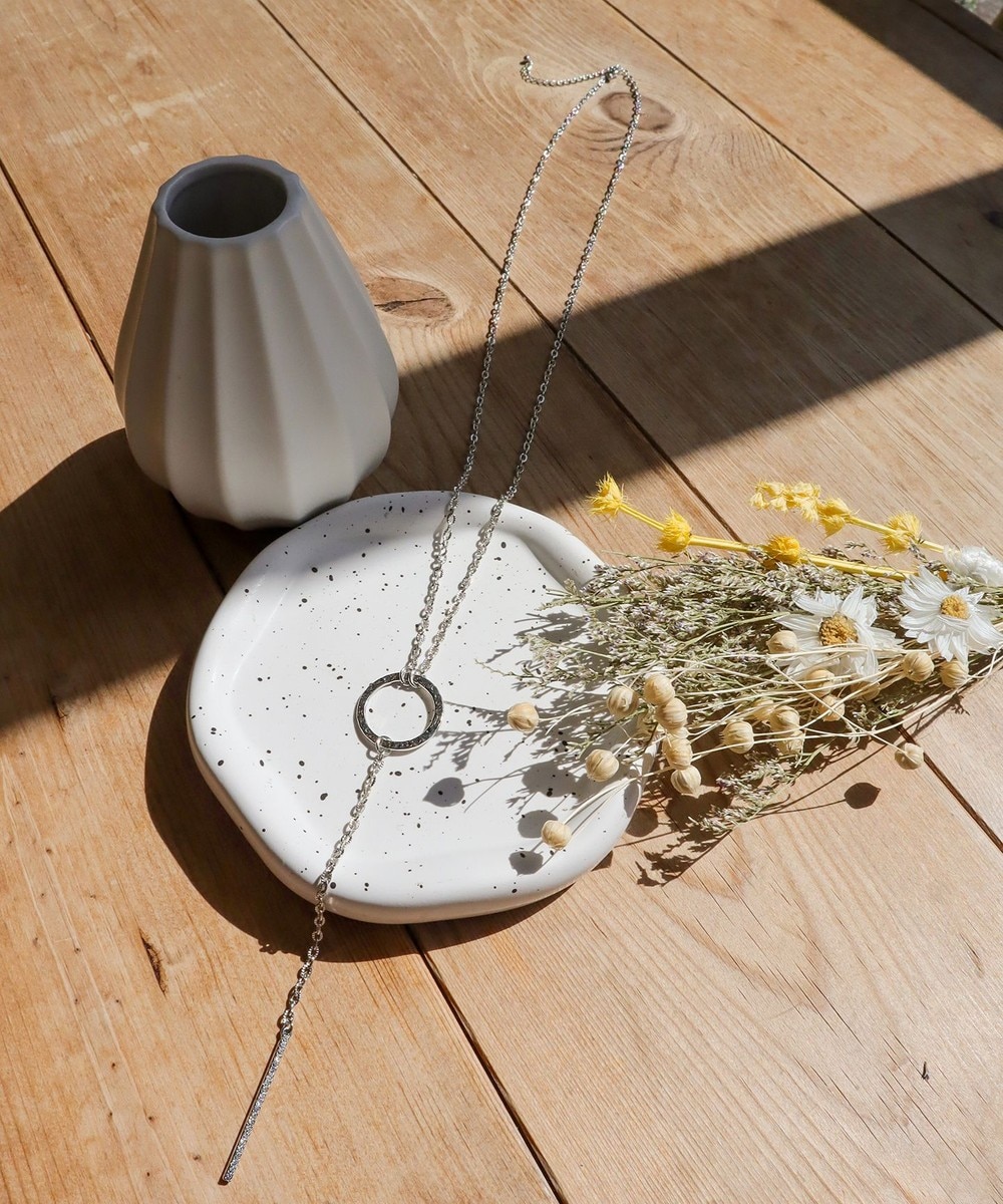 【日本製】キラキラ輝く石付きの大人カジュアルなフープ&バーネックレス