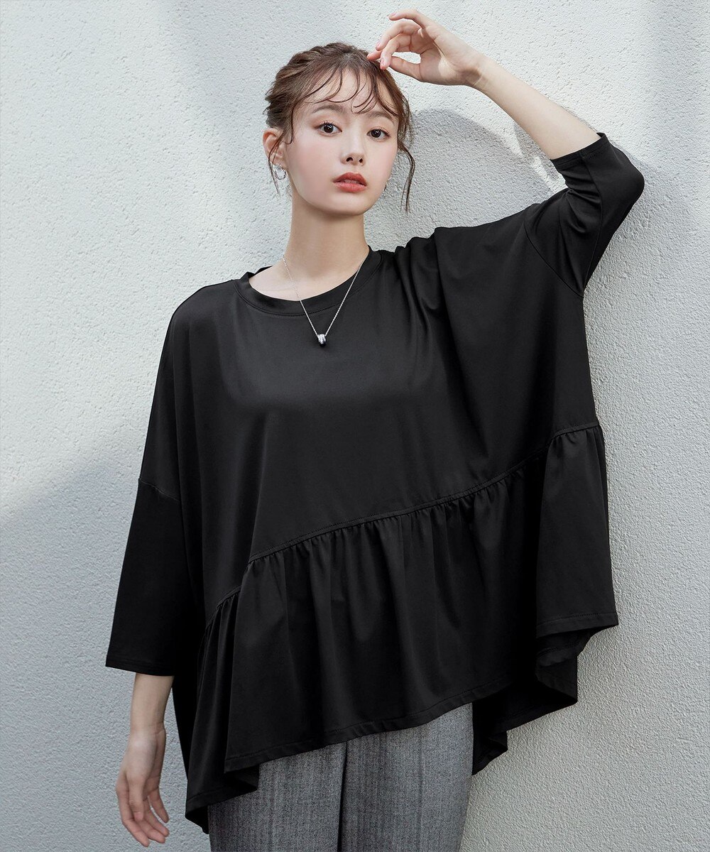 【洗える】ギャザーポンチョカットソープルオーバー