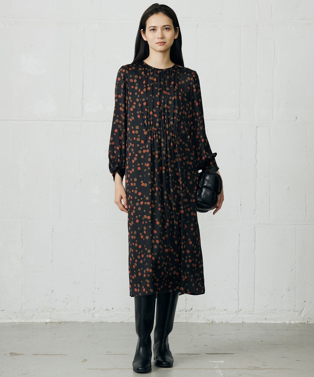 【オンワード】 自由区>ワンピース マルチポルカドットプリント ワンピース ブラックベース 40 レディース 【オンワード】 自由区>ワンピース マルチポルカドットプリント ワンピース ブラックベース 40 レディース