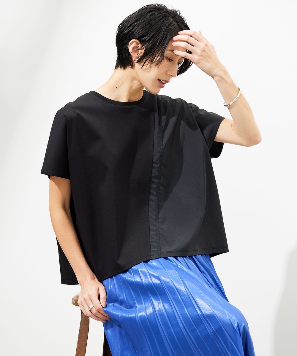 【オンワード】 ICB L(大きいサイズ)>トップス 【洗える】シルケットコンビスムース カットソー ブラック L レディース 【オンワード】 ICB L(大きいサイズ)>トップス 【洗える】シルケットコンビスムース カットソー ブラック L レディース