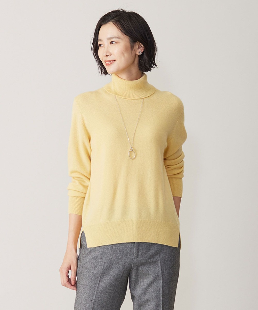 【オンワード】 J.PRESS LADIES L(大きいサイズ)>トップス 【洗える】CASHMERE BLEND タートルネック ニット イエロー T15 レディース 【オンワード】 J.PRESS LADIES L(大きいサイズ)>トップス 【洗える】CASHMERE BLEND タートルネック ニット イエロー T15 レディース