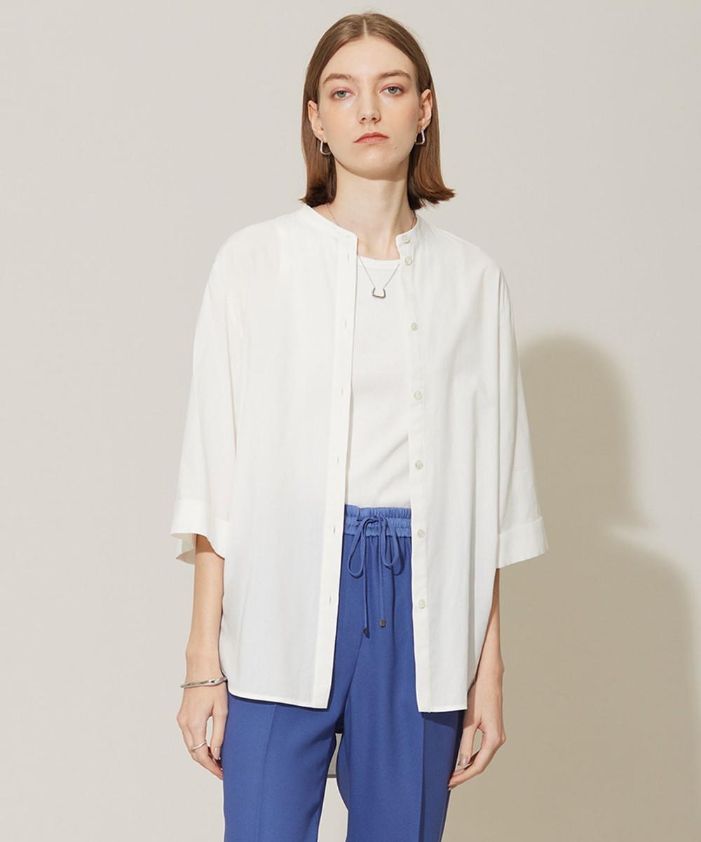 【オンワード】 ICB>トップス 【洗える】コットンモダールローン バンドカラーシャツ オフホワイト 2 レディース 【オンワード】 ICB>トップス 【洗える】コットンモダールローン バンドカラーシャツ オフホワイト 2 レディース