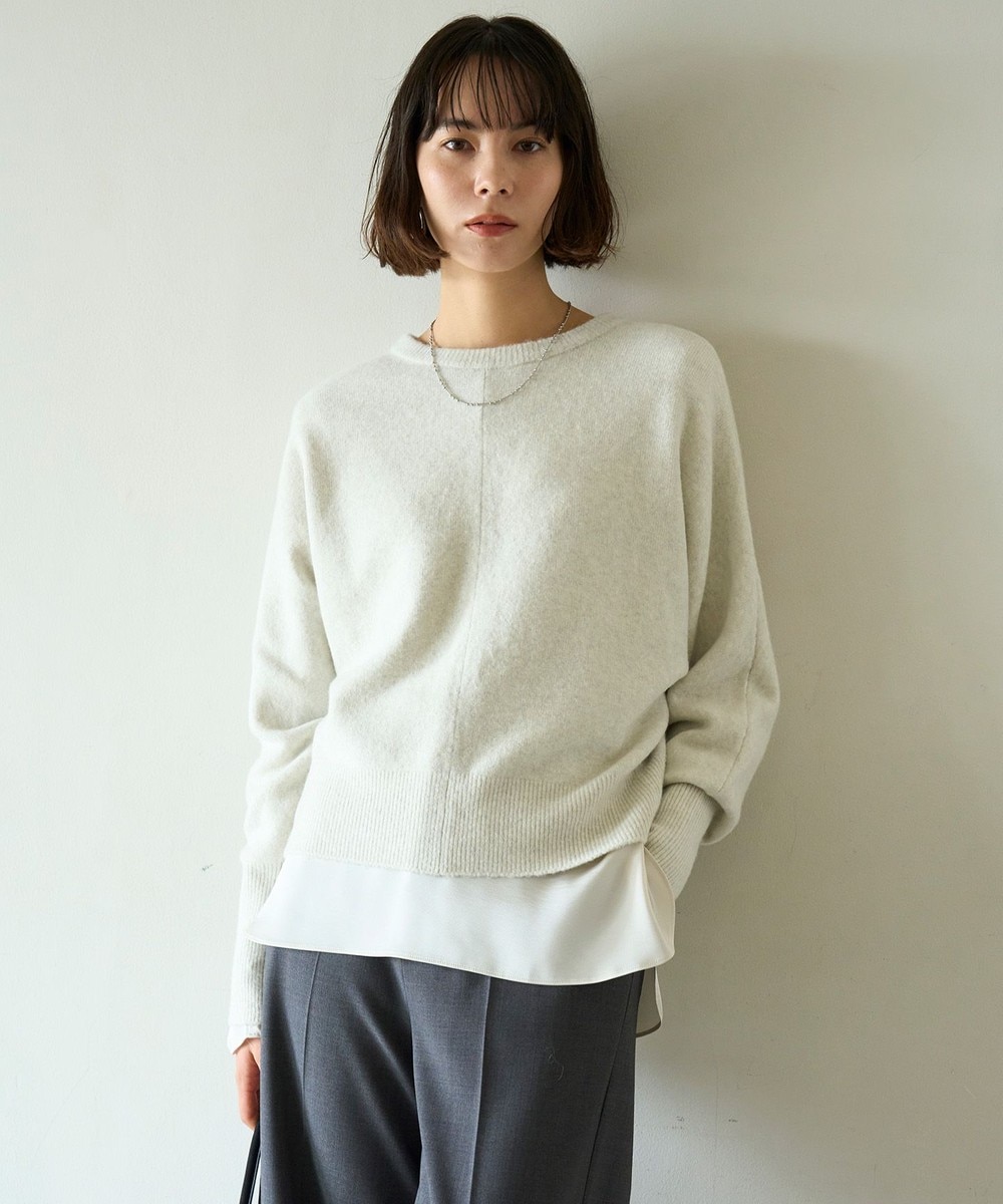 【オンワード】 UNFILO>トップス 【前後着用 可能】ふわふわニット 2WAY パールボタンカーディガン グレージュ S レディース 【オンワード】 UNFILO>トップス 【前後着用 可能】ふわふわニット 2WAY パールボタンカーディガン グレージュ S レディース