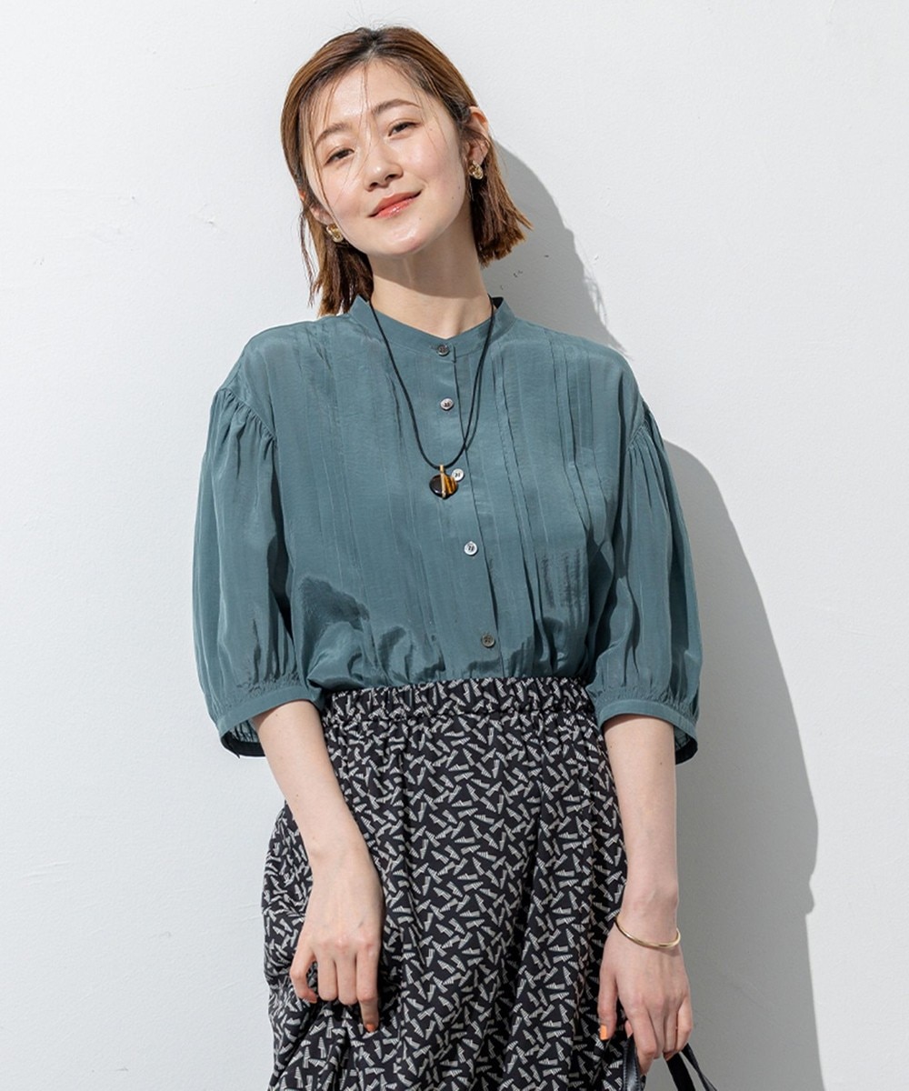 【オンワード】 23区 S(小さいサイズ)>トップス 【接触冷感/速乾性/洗える】エアリーブライトローン タック ブラウス セージ 32 レディース 【オンワード】 23区 S(小さいサイズ)>トップス 【接触冷感/速乾性/洗える】エアリーブライトローン タック ブラウス セージ 32 レディース