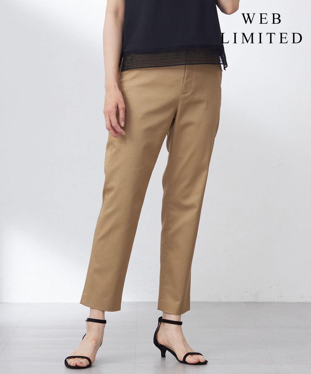 【オンワード】 J.PRESS LADIES L(大きいサイズ)>パンツ 【WEB限定・洗える】シャンブレーサテン テーパード パンツ 【WEB限定】キャメル T15 レディース 【オンワード】 J.PRESS LADIES L(大きいサイズ)>パンツ 【WEB限定・洗える】シャンブレーサテン テーパード パンツ 【WEB限定】キャメル T15 レディース